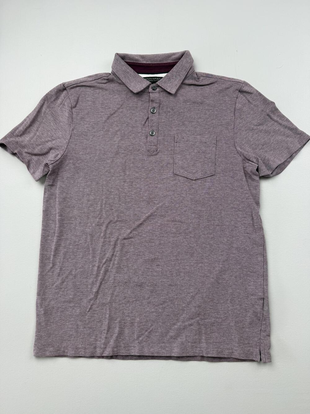 Banana Republic Performance Pique Polo Shirt Mens Large Purple Pocket Knit